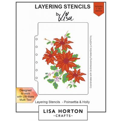 Lisa Horton Crafts Layering Stencils - Poinsettia & Holly